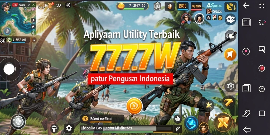 Screenshot utama dari aplikasi 7777W yang menunjukkan fitur Utility.