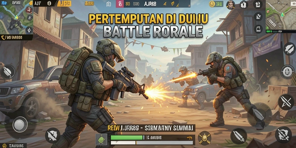 Tampilan mendebarkan dari aksi gameplay AJR88 di medan pertempuran.