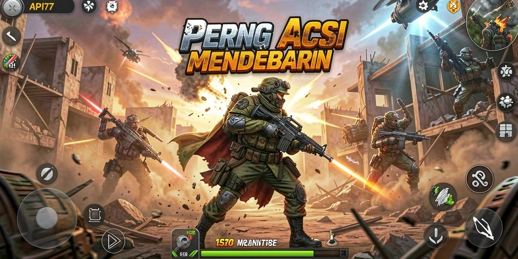 Screenshot gameplay API77 menunjukkan aksi pertarungan yang mendebarkan.