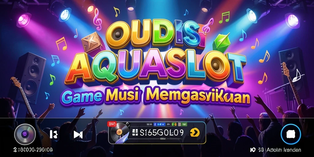 Screenshot utama AQUASLOT dengan gameplay musik yang seru dan interaktif.