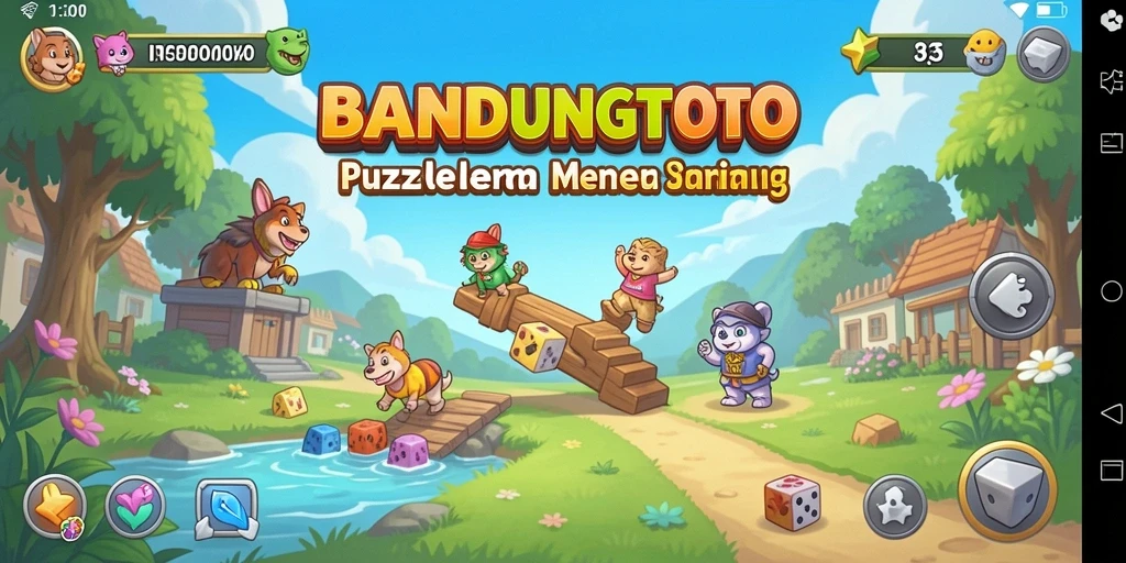 Tampilan gameplay menantang dalam BANDUNGTOTO yang penuh warna.