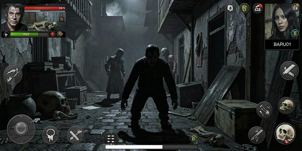 Gameplay menyeramkan di BARU01 dengan suasana yang mencekam.