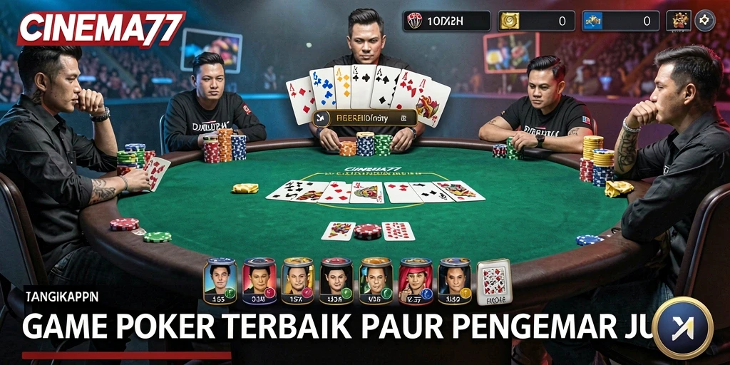 Tampilan gameplay Poker yang menarik dan menantang di CINEMA77.