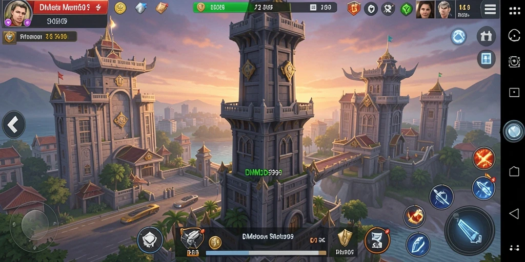 Tangkapan layar DMD999 menampilkan aksi menegangkan dalam Tower Defense.