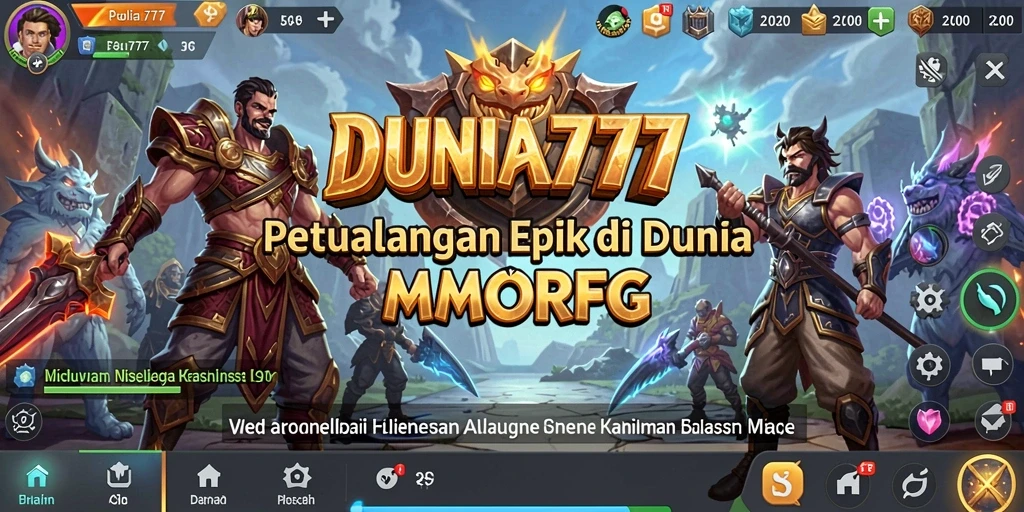 Tampilan gameplay epik dalam DUNIA777 dengan pertarungan mendebarkan.
