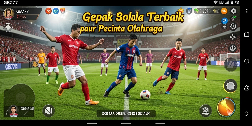 Gameplay seru dalam pertandingan sepak bola yang intens.