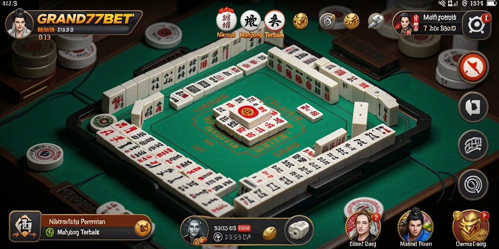 Tampilkan gameplay seru dalam GRAND77BET dengan grafis Mahjong yang menarik.
