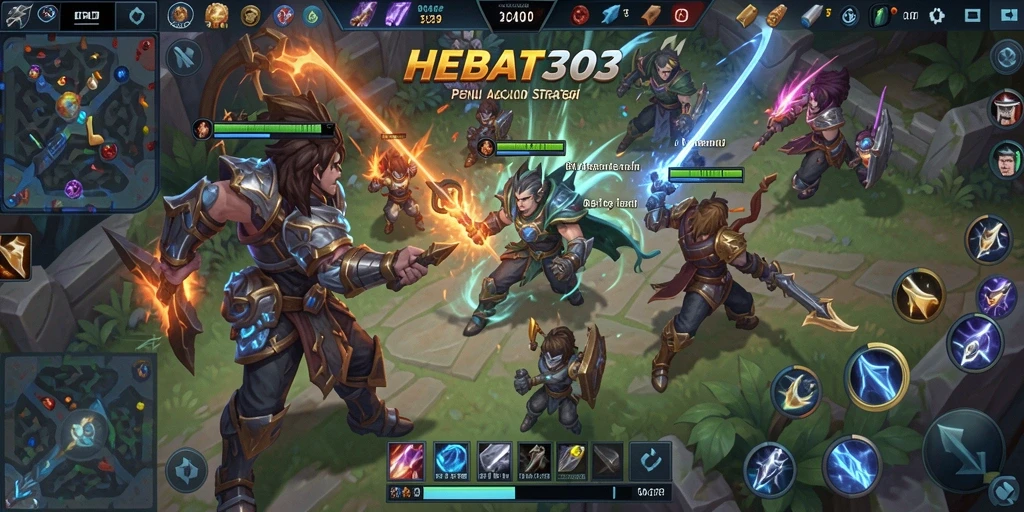 Gameplay seru dari HEBAT303 dalam pertarungan MOBA.