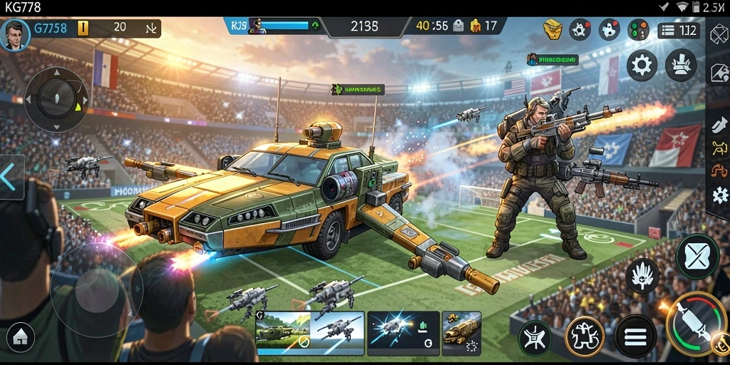 Menampilkan aksi pertempuran dalam game SLG yang menarik.