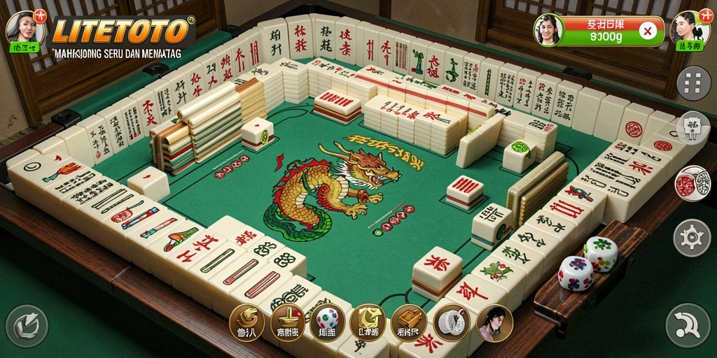 Tampilan gameplay LITETOTO yang menegangkan dan seru dalam permainan Mahjong.
