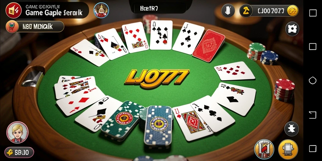 Tampilan gameplay seru dan menarik dalam game Gaple.
