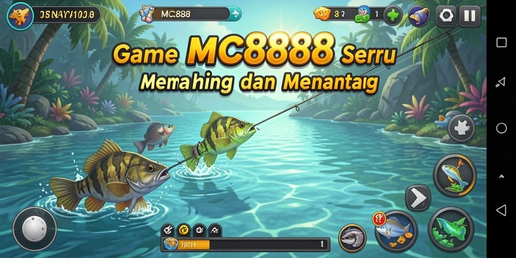 Tampilan menarik dari gameplay <strong>MC888</strong> saat menangkap ikan di berbagai lokasi.