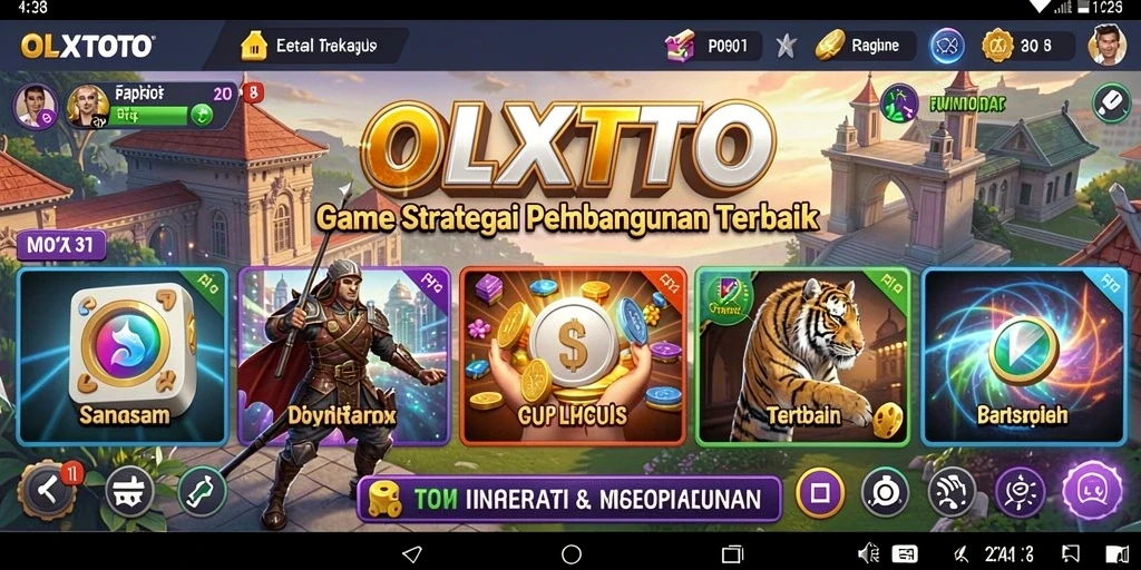 Tampilan gameplay yang seru dengan pembangunan kerajaan.