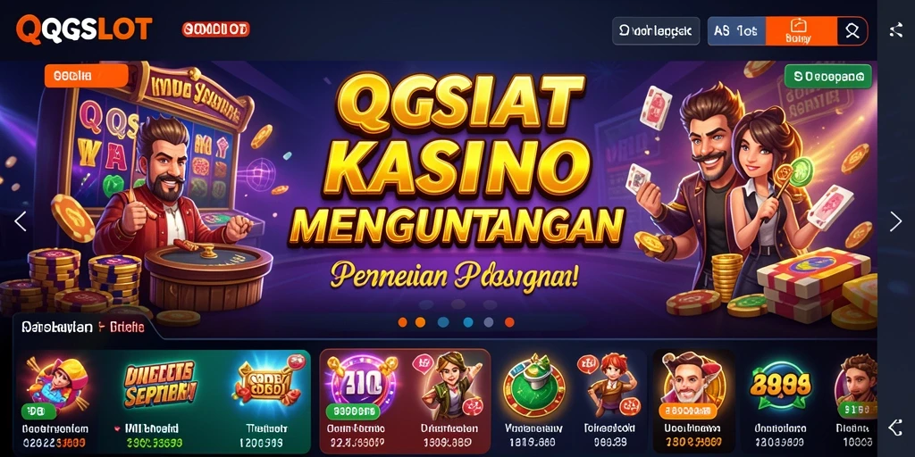 Tampilan menarik gameplay QQSLOT dengan berbagai slot yang menantang.