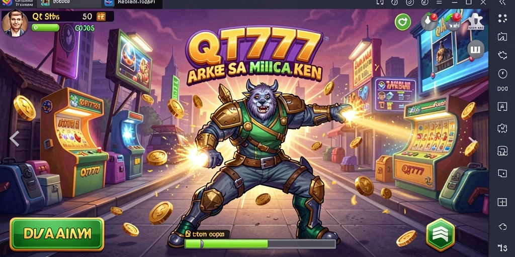 Tampilan gameplay seru dari QT777 yang menampilkan aksi Arcade menegangkan.