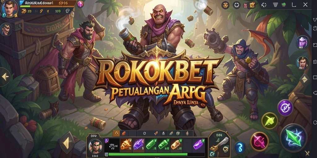 Screenshot gameplay ROKOKBET menampilkan aksi pertempuran yang intens dan grafis yang memukau.