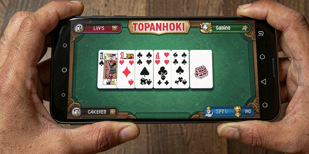 Screenshot gameplay TOPANHOKI menampilkan serunya permainan Domino.