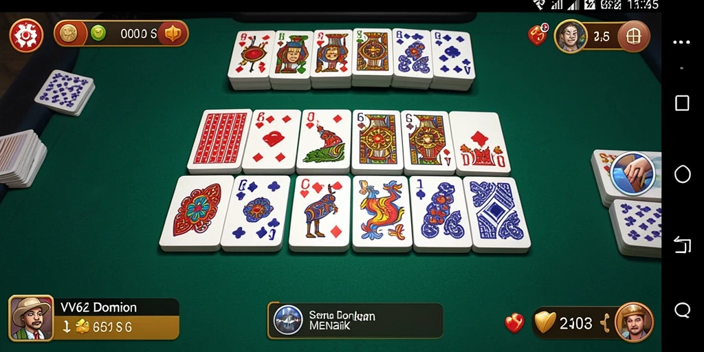 Menampilkan gameplay seru dari game Domino VV62.